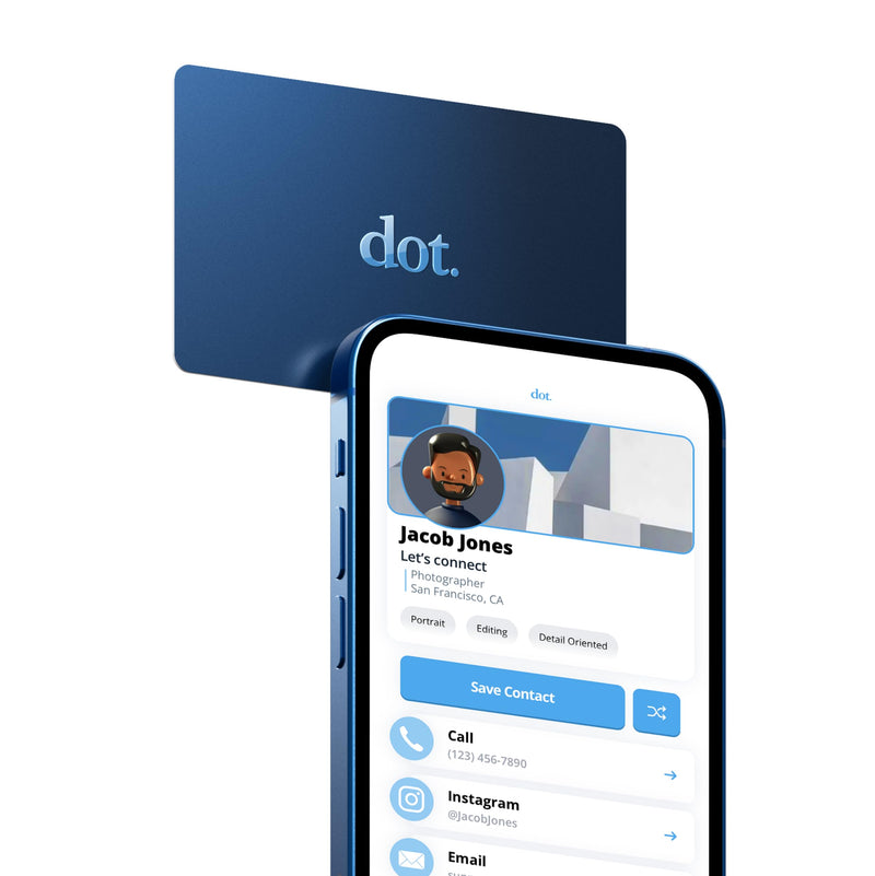 dot. Pack - Digital Business Card Starter Pack - Tap to Share - iPhone & Android (Blue)