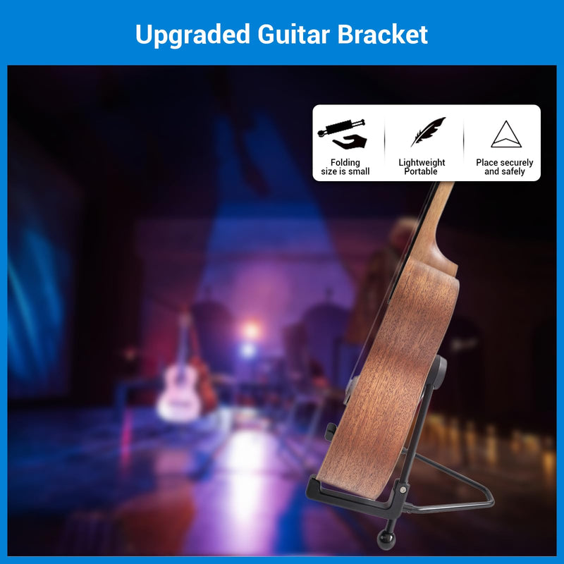 Ukulele Stand, A-Frame Foldable Guitar Stand for Electric Guitar, Bass Stand, Banjo Stand, Violin Stand, Ukulele Stand, Portable Folding Guitar Stand with Non-Slip Rubber and Soft Silicone Padding