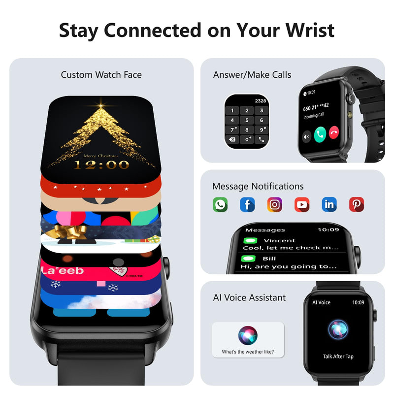 Smart Watch For Men Women,1.91" HD Screen Fitness Tracker With LED Flashlight,100+ Sport Modes Fitness Watch,Fitness Tracker Heart Rate/Sleep/Stress, IP68 Waterproof, Mens Watches For Android/IOS