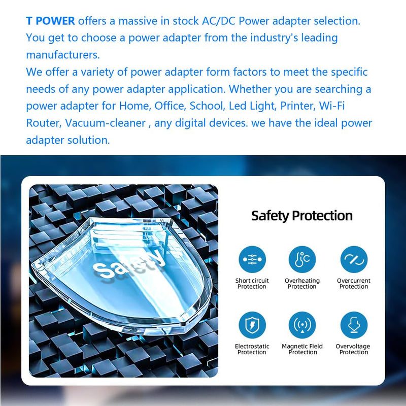[AUSTRALIA] - T-Power AC Adapter for 9V~ Audiovox D1812 D1788 D1730 & Coby TF-DVD TF-DVD V.ZON 7" & Durabrand Portable DVD Player ONLY AC DC Charger Power Supply 