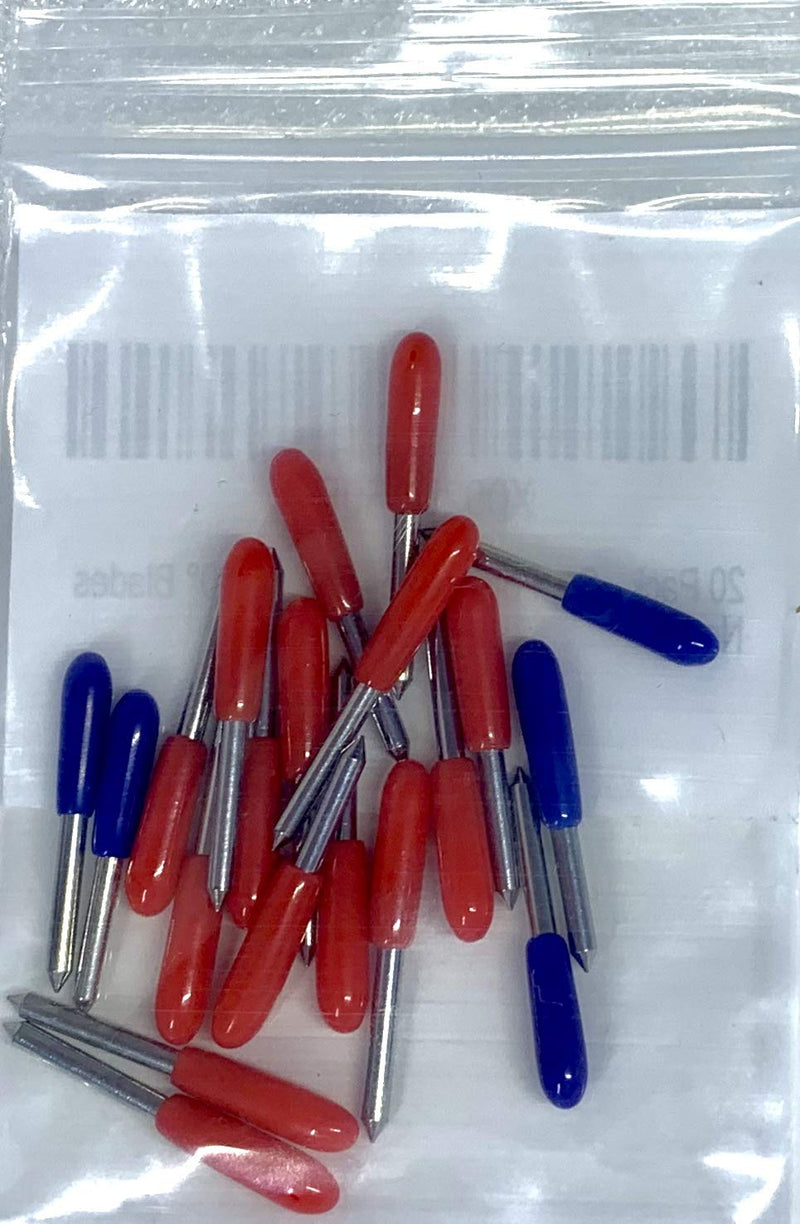 Craft Blades German Carbide Bulk Packs Deep Point (20 Pack - 15 Standard & 5 Deep Point) red/blue