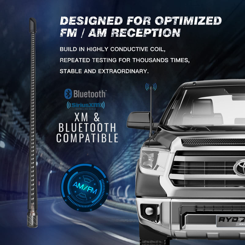 [AUSTRALIA] - RYDONAIR Short Antenna Compatible with Toyota Tundra 2014+ & Toyota Tacoma 1995+, Internal Copper Coil for Enhanced Reception, 13 inches Flexible Rubber Antenna Replacement Toyota Tundra 2014+ & Toyota Tacoma 1995+ 