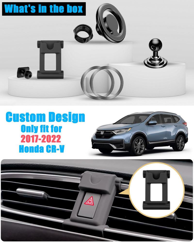 Car Phone Stand, Vent Magsafe Mount for Honda CR-V 2017-2022 | Adjustable Magnetic Navigation Bracket Holder for iPhone17 16 15 14 13 12 Pro Max Air Plus Mini, Magsafe Case, All Smartphone CRV/Mag-Safe