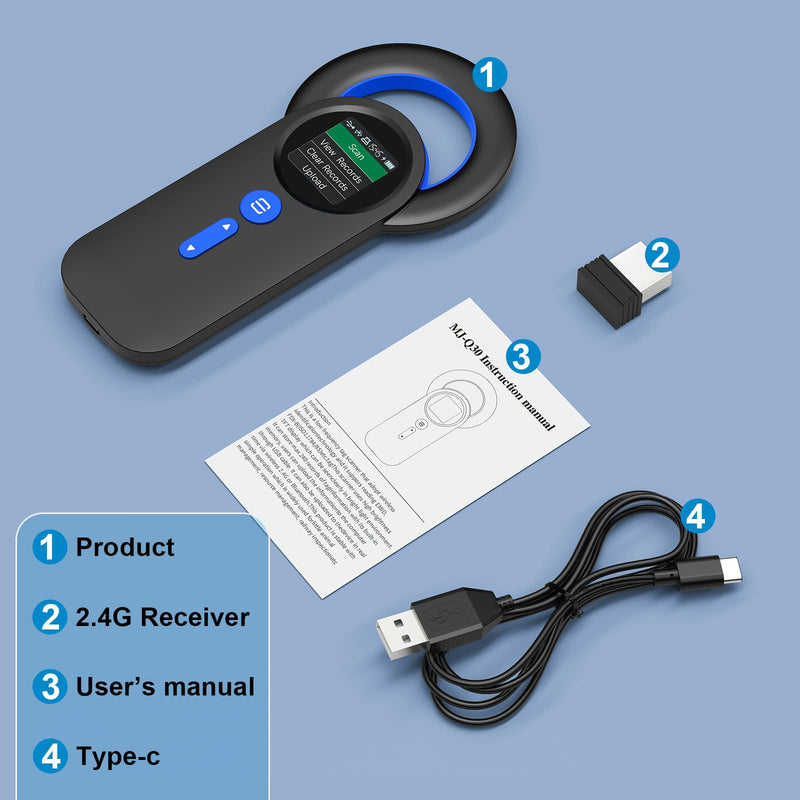 Symcode Bluetooth Pet Microchip Reader Wireless RFID Animal Chip ID Reader Scanner Animal ID Tag Handheld Scanner Animal Tag Reader EMID FDX-B(ISO11784/11785) 134.2KHz/125KHz Pet Microchip Scanner Q30