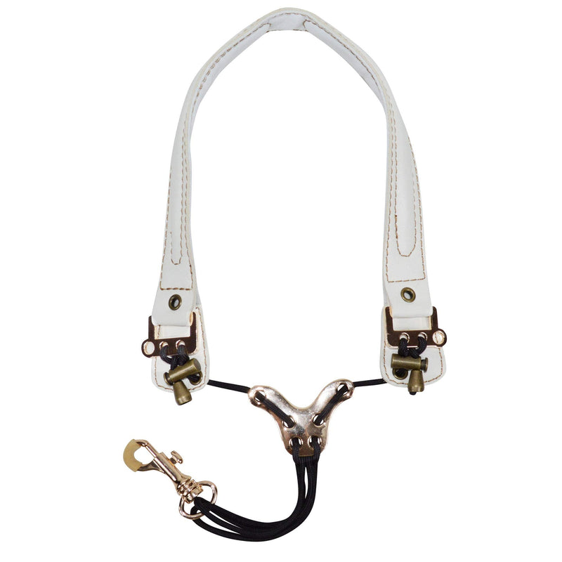 adorence Leather Saxophone Neck Strap - (Ergonomic, Breathable, Metal Swivel Snap Hook) Sax Neck Strap for Alto Tenor -White White
