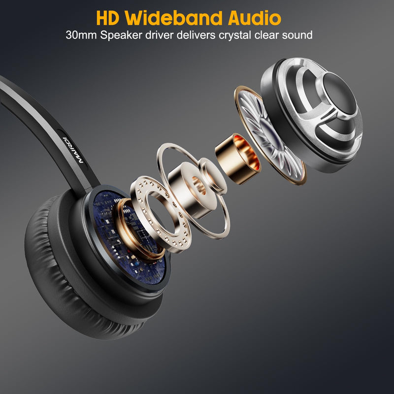 MAIRDI USB Headset with Microphone for PC, Computer Headset with Mic Noise Canceling for Laptop Teams Zoom Office Call Center Voip Telephone Calls, Dictation Headset for Dragon Naturelly Speaking Monaural