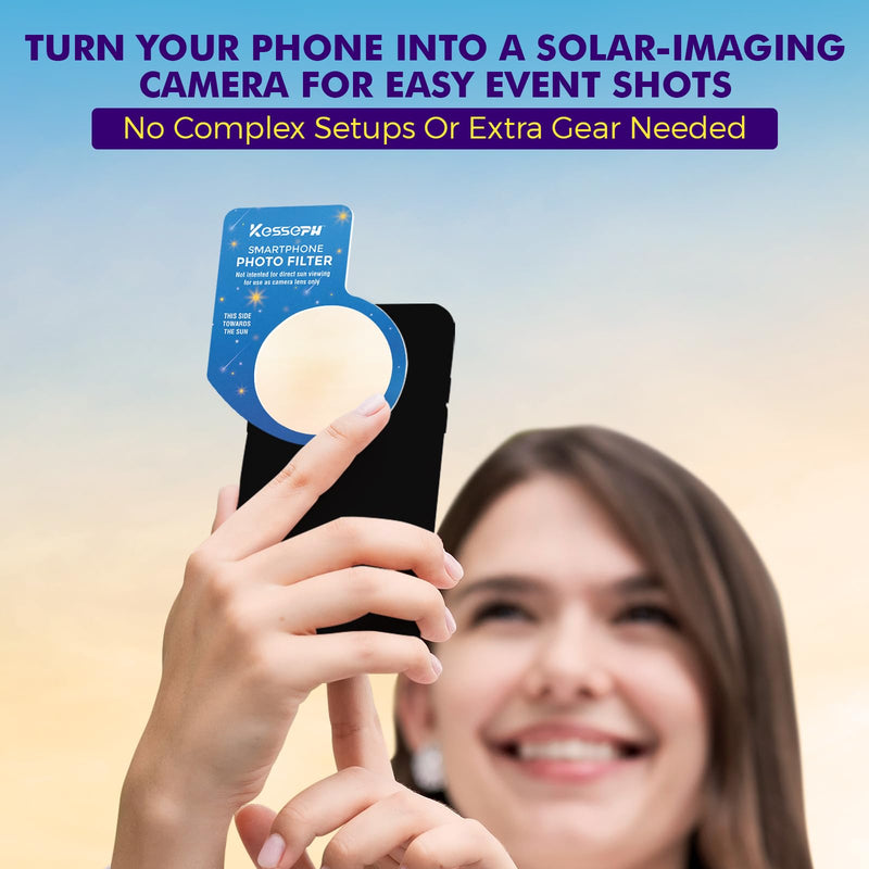 Solar Eclipse Imaging Enhancing Lens Filter for Your Smartphone 4-Pack. Capture The Eclipse and Ensure Your Phone Camera is Shielded from Harmful Rays
