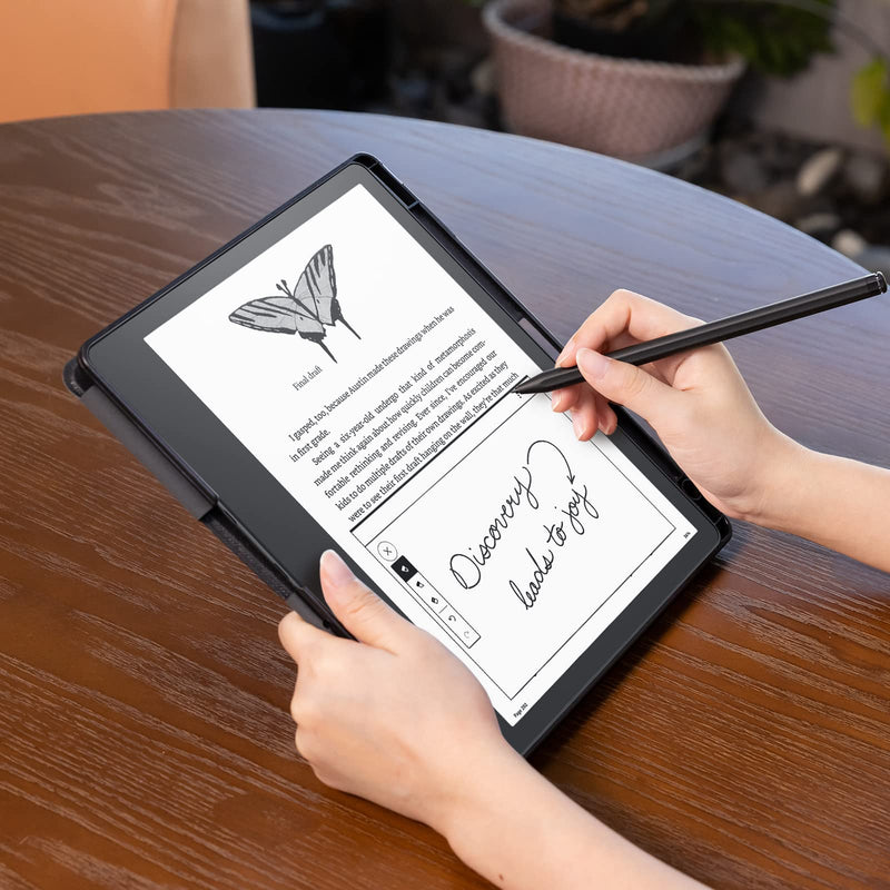 CoBak Case for Kindle Scribe - All New PU Leather Cover with Auto Sleep Wake Feature for Kindle Scribe 10.2" 2022 Released with Pen Holder Black
