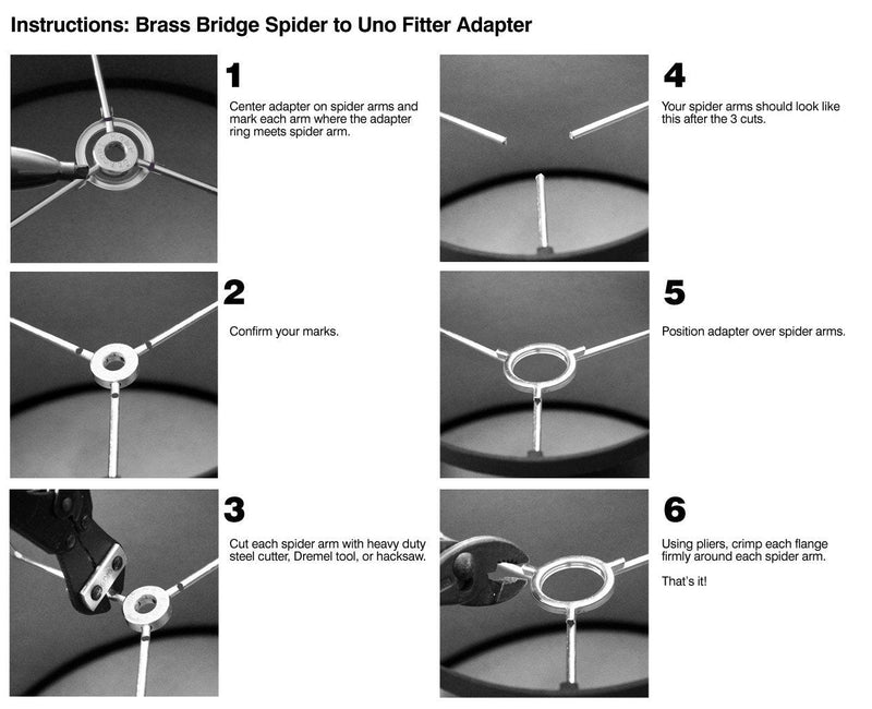 [AUSTRALIA] - B&P Lamp® 3-Way Uno Bridge Adapter, Brass Plated & Lacquered 