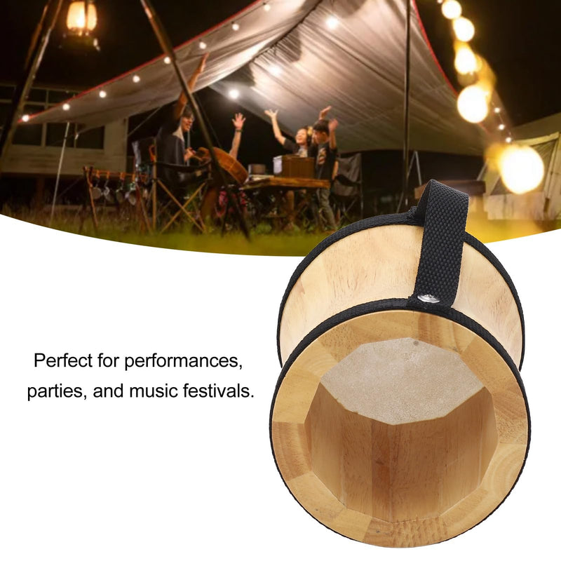 Hand Drum Kit Sheepskin Top Bongo Percussion Drum for Performances Parties Music Festivals (Black) Black