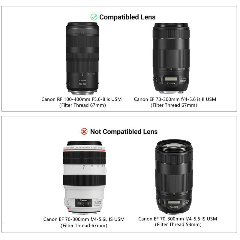 JJC Dedicated Lens Hood Shade Protector for Canon RF 100-400mm F5.6-8 is USM & EF 70-300mm f/4-5.6 is II USM Lens Replaces Canon ET-74B Lens Hood Reversible/Bayonet/with Button to Lock or Release Canon ET-74B Replacement