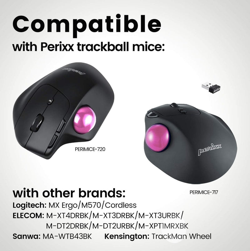 Perixx PERIPRO-303 1.34 Inches Trackball - Replacement Ball for M570, PERIMICE-517/520/717/720, and Other Compatible Trackball Mouse (Pink) Glossy Pink
