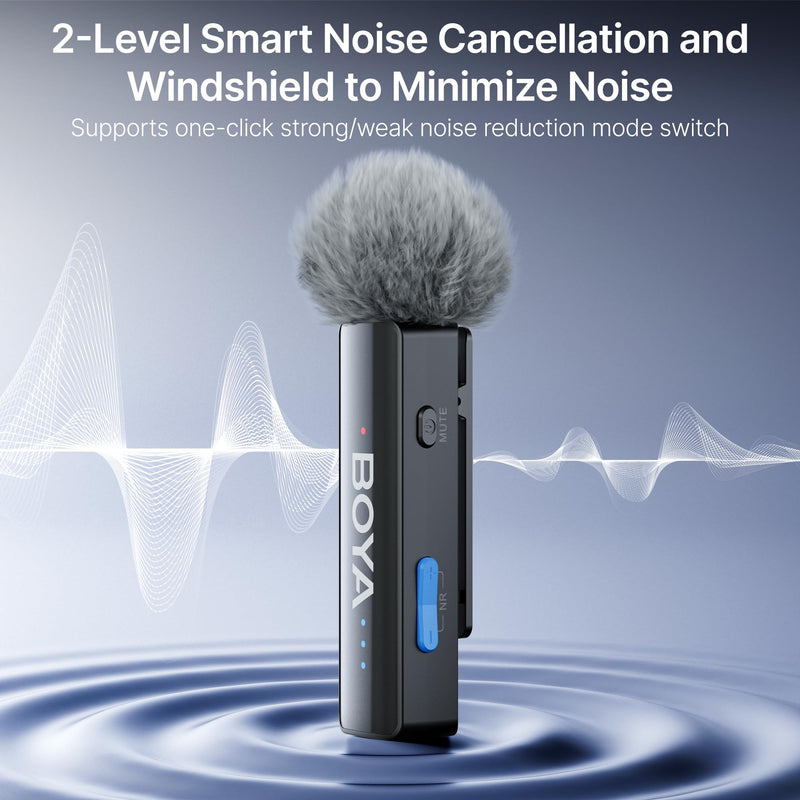 BOYA BOYALINK 2 A2 (2TX+3RX Adapter) Wireless Lavalier Microphone for iPhone Camera Android, Clip on Mic, 48 KHz 24 Bit, 6mm Mic, 1000ft, Noise Cancelling, Mini Lapel Mic USB-C/Lightning/3.5mm TRS BOYALINK V2.0 A2