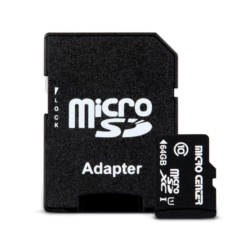 Micro Center 64GB Class 10 MicroSDXC Flash Memory Card with Adapter for Mobile Device Storage Phone, Tablet, Drone & Full HD Video Recording - 80MB/s UHS-I, C10, U1 (2 Pack) 64GB - 2 pack