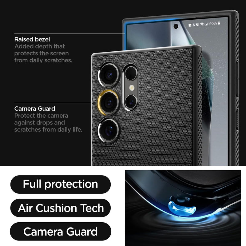 Spigen Liquid Air Designed for Galaxy S24 Ultra Case (2024), [Military-Grade Protection] - Matte Black