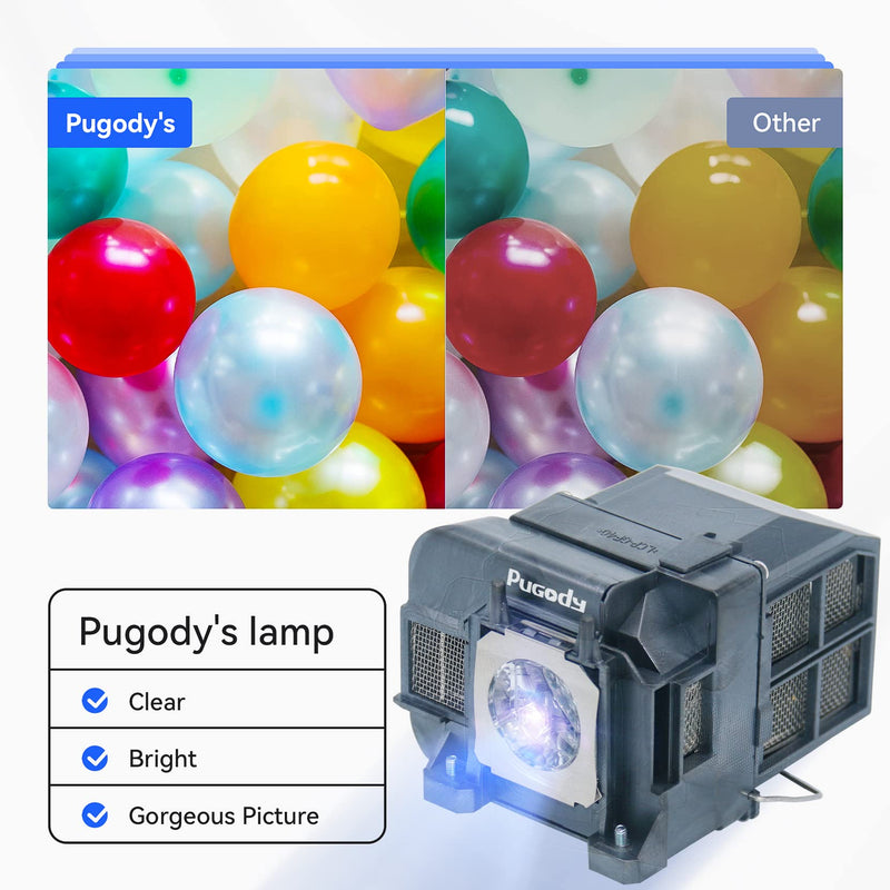 Pugody ELPLP75/V13H010L75/ELPLP74/V13H010L74 Replacement Projector Lamp Bulb for Epson PowerLite 1940W 1945W 1950 1955 1960 1965 EB-1930 EB-1935 EB-1940W EB-1945W EB-1950 EB-1955 EB-1960 EB-1965