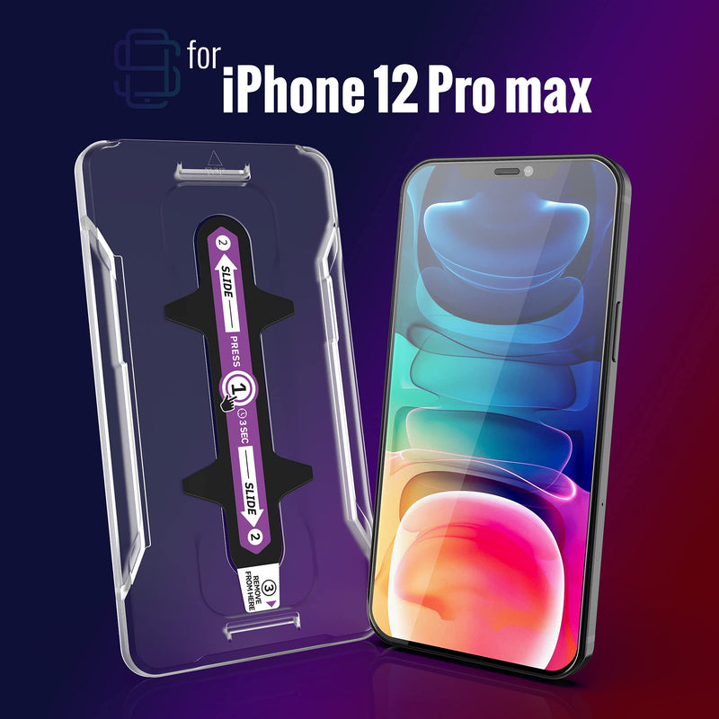 iPhone 12 Pro Max Screen Protector [2-Pack] with Easy Auto-Align Install Kit - Tempered Glass for iPhone 12 Pro Max (6,7") - New Glass with Your Next Phone