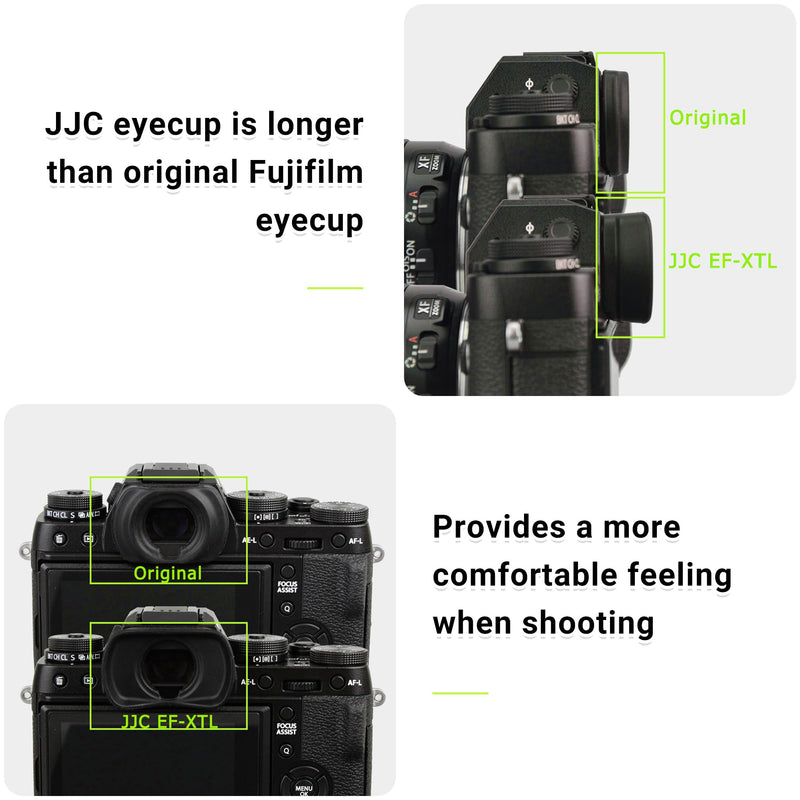 JJC Viewfinder Eyecup Eyepiece for Fuji Fujifilm X-T5 X-T4 X-T3 X-T2 X-T1 X-H1 X-H2 X-H2S GFX 100 GFX 100S GFX 50S and GFX 50S II Camera, Replaces Fuji Fujifilm EC-XT L Eyepiece Fuji EC-XT L Eyecup Replacement