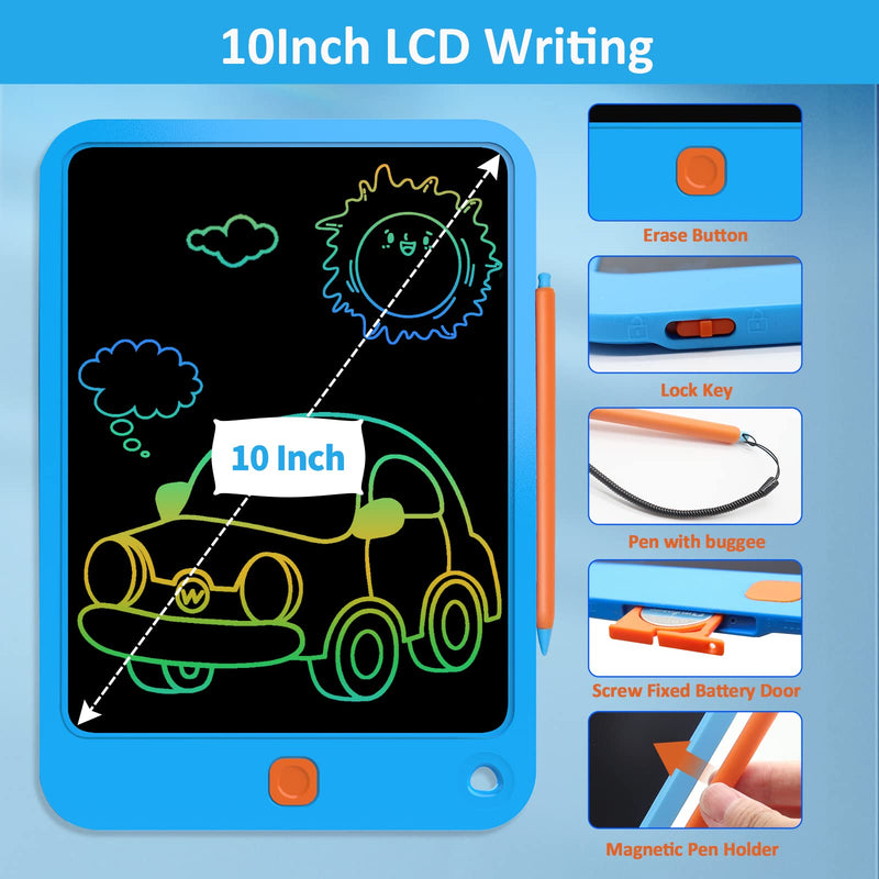 10 Inch LCD Writing Tablet for Kids Pink+Blue
