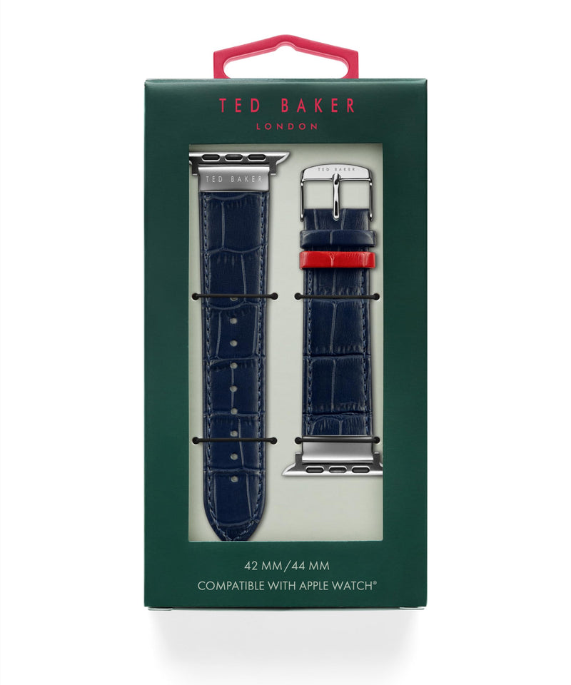 Ted Baker Blue Croco Leather Strap for Apple Watch® (Model: BKS42F227B0)