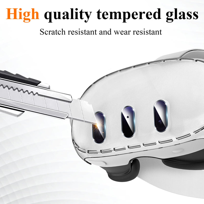 Upgraded Lens Protector Cover for Meta Quest 3, Plastic Hard Protective Shell Cover for Oculus Quest 3, Accessories for Quest 3 - Frosted Clear lens cover + plastic shell