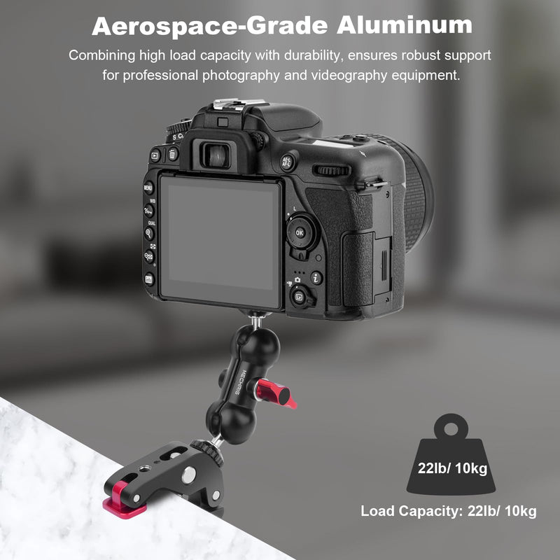 [AUSTRALIA] - Super Clamp with Dual Ballhead Magic Arm, Aluminum Camera Clamp Mount Kit for DSLR Action Camera/Phone/Monitor/Video Light/Microphone, Camera Mount for Tripod/Desk/Tube (SY006) 