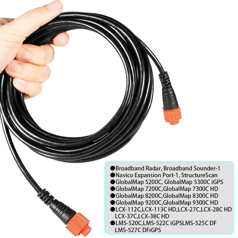 15-Feet Ethernet Crossover Cable with 5-Pin Yellow Connector for Lowrance Cat 6 Cable 000-0127-29, 3004.7036 15 Feet ( 3004.7036 )