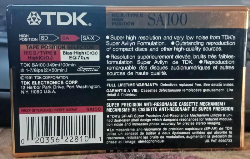 [AUSTRALIA] - TDK SA-100 IEC II/TYPE II High Bias 