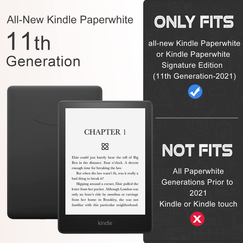 CoBak Kindle Paperwhite Case with Stand - Durable PU Leather Cover with Auto Sleep Wake, Card Slot, Hand Strap Feature - Fits Kindle Paperwhite 11th Generation 6.8" and Signature Edition 2021 Released Agave green