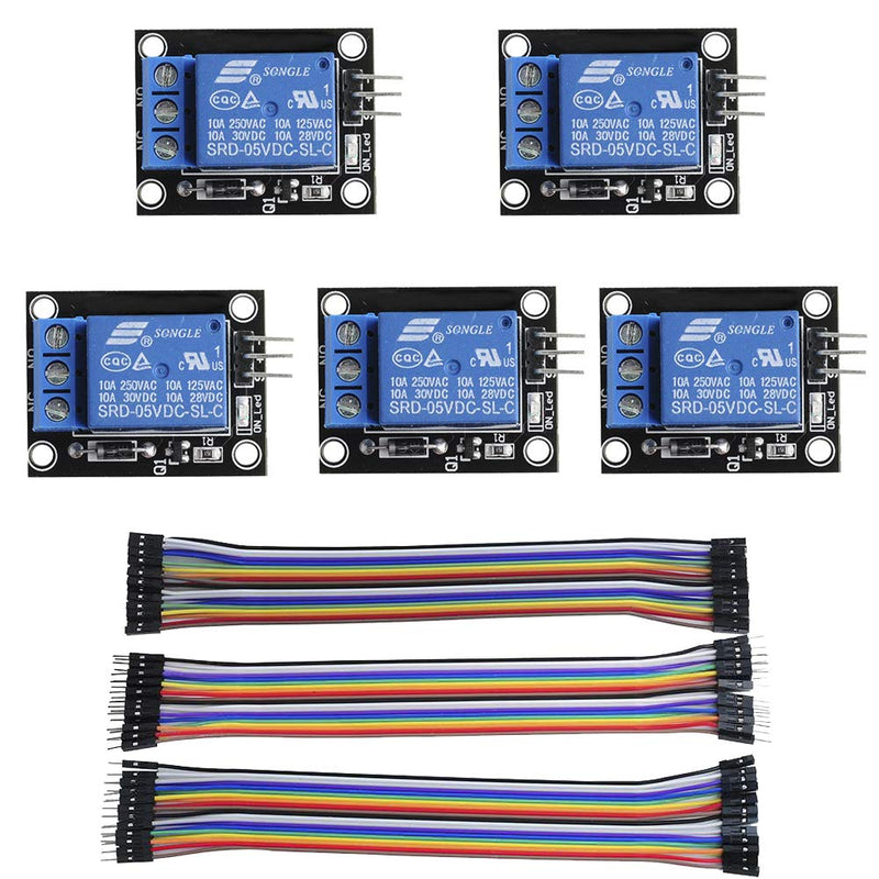 1 Channel 5V Relay Module Switch With High Low Level Trigger Expansion Board Control SRD-05VDC-SL-C With 20CM 20Pin Dupont Cable for Arduino (5PCS)