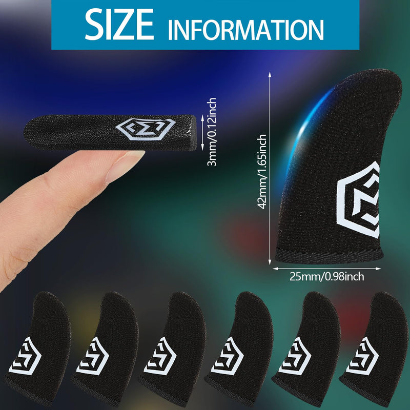[AUSTRALIA] - Jiuguva 120 Pcs Gaming Finger Sleeves with Pattern for Mobile Game Controllers Finger Sleeve for Gaming Anti Sweat Game Controller Thumb Sleeve Breathable Finger Covers Touchscreen (Black) Black 
