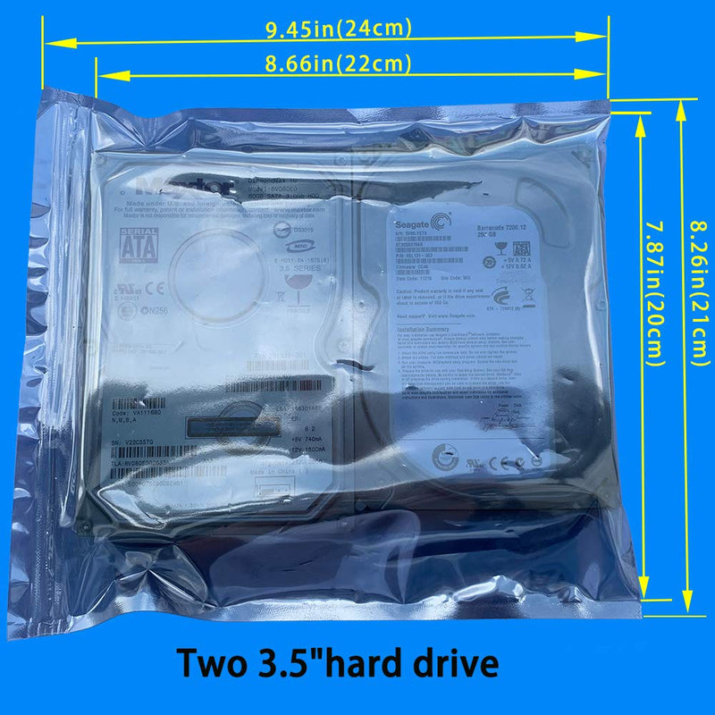 Daarcin 30pcs Large Anti Static Bags,Resealable ESD Bags 8.26x9.45in/21x24cm with Labels for Hard Drive SSD HDD and Electronic Device 30pcs 8.26x9.45in/21x24cm