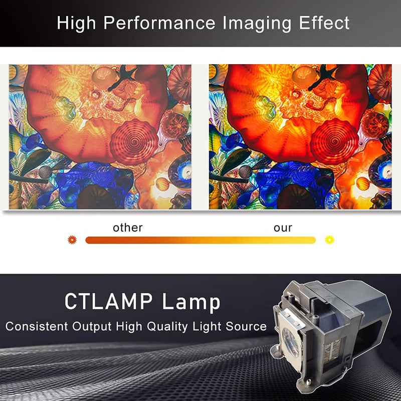 CTLAMP A+ Quality V13H010L57 ELP57 Replacement Projector Lamp Bulb with Housing Compatible with elplp57 Epson EB-450Wi EB-455Wi EB-460 EB-460i EB-465i BrightLink 455Wi PowerLite 450W elp57a+