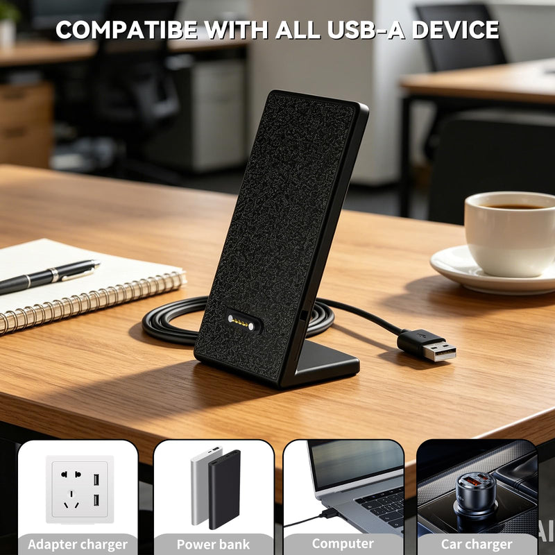 Charging Stand with USB-A Charging Cable Cord for Plaud Note/Plaud Note Pro AI Voice Recorder (3D Printed Stand
