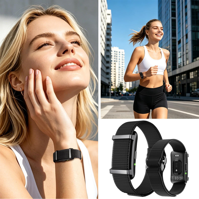 Fitness Tracker, Health Wearable, Activity Tracker with APP | 24/7 Activity and Sleep Tracker, Personalized Coaching, Menstrual Cycle Insights, 30+ Days Battery Life Black