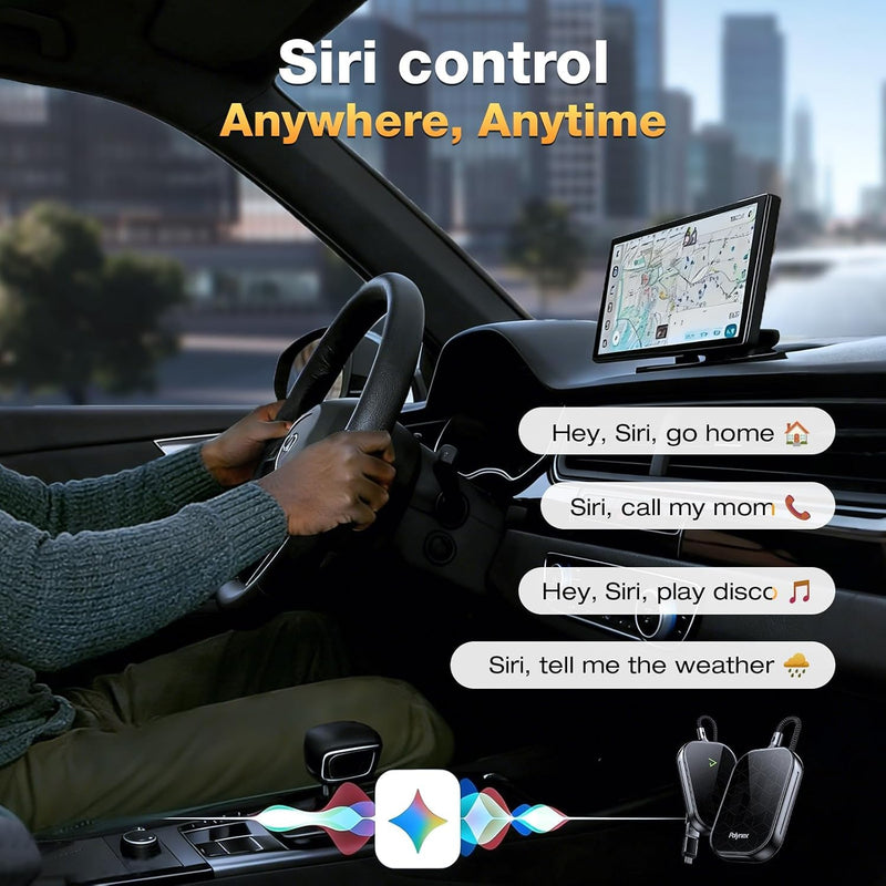 Wireless CarPlay Adapter for Apple [2026 Upgraded A7-Ultra Chip] Multi-User, Full-Auto Car Play Wireless Adapter for iPhone 6-17 Pro Max, Zero Latency, Cars 2015+, Plug & Play Black