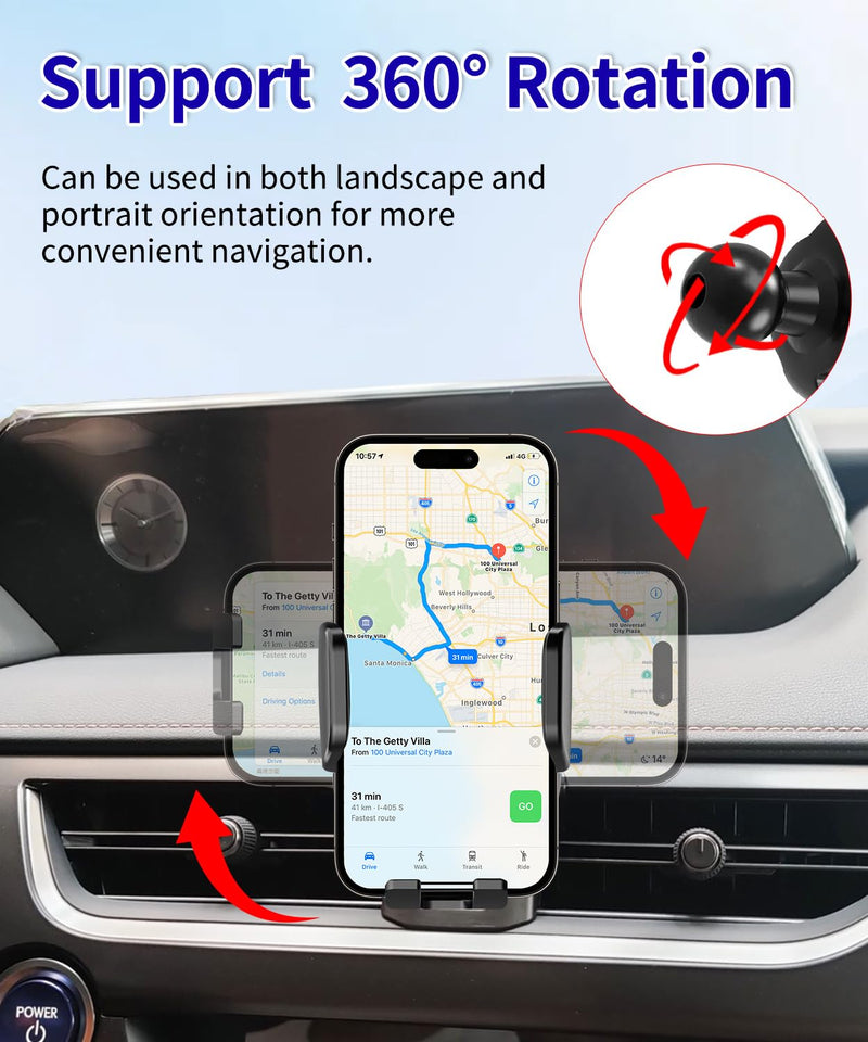 Car Phone Holder for Lexus UX 2019 2020 2021 2022 Auto Accessories，One Hand Place & Pick，360° Rotation，Hands Free，for 4.7-7 inch Phones
