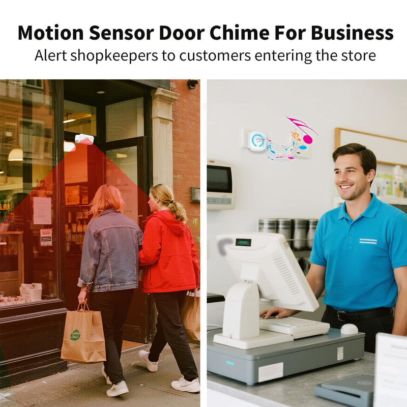 [AUSTRALIA] - Bed Sensor Alarm and Fall Prevention for Elderly, Motion Sensor Alarm with 60 Melody/LED/5 Adjustable Volume Mode Dementia System , for Patients Seniors Elderly Monitoring at Home 2 Motion Sensors + 1 Receiver 