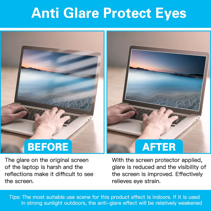 2 Pack 14 Inch Anti Blue Light Screen Protector, F FORITO Blue Light Blocking & Anti Glare Screen Film for All 14" with 16:9 Aspect Ratio Laptop - Matte For 11-17.3 Laptop