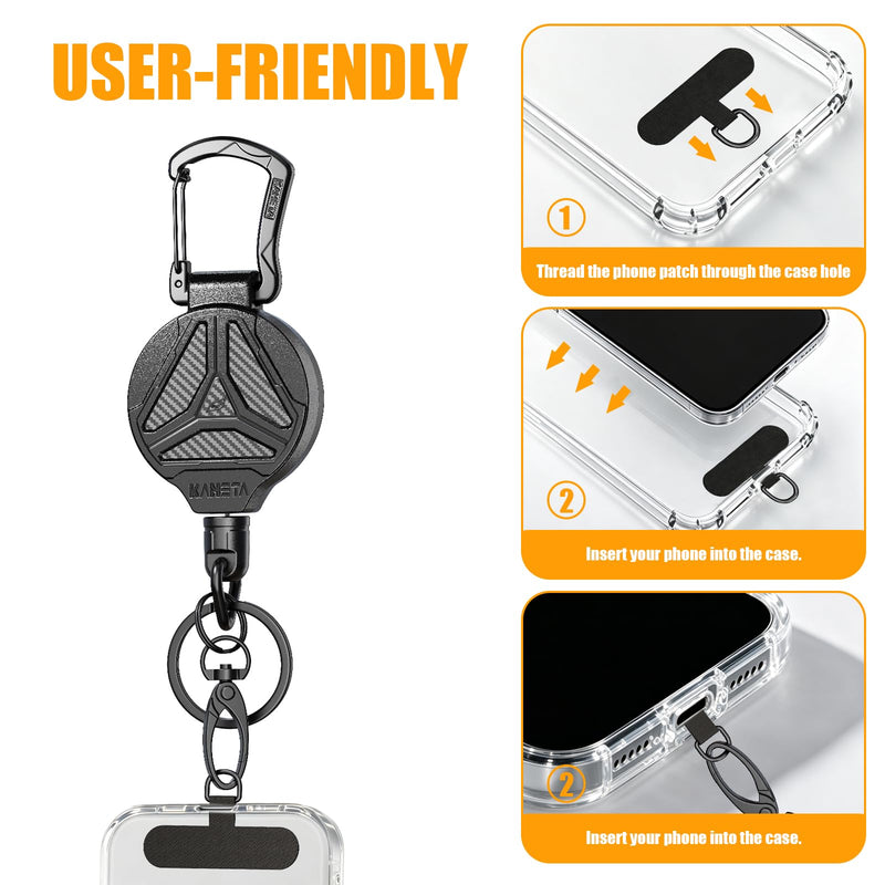 Magnetic Anti Theft Phone Strap, Retractable Steel Cell Phone Lanyard with Heavy Duty 1