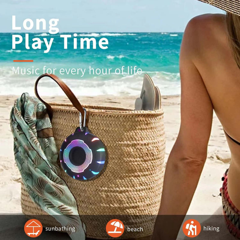 HEYSONG Waterproof Shower Bluetooth Speaker, Durable Portable Speaker with HD Sound, Stereo Pairing, Wireless Outdoor Speaker for Pool, Beach, Hiking, Kayaking, Gift for Men, Women Black