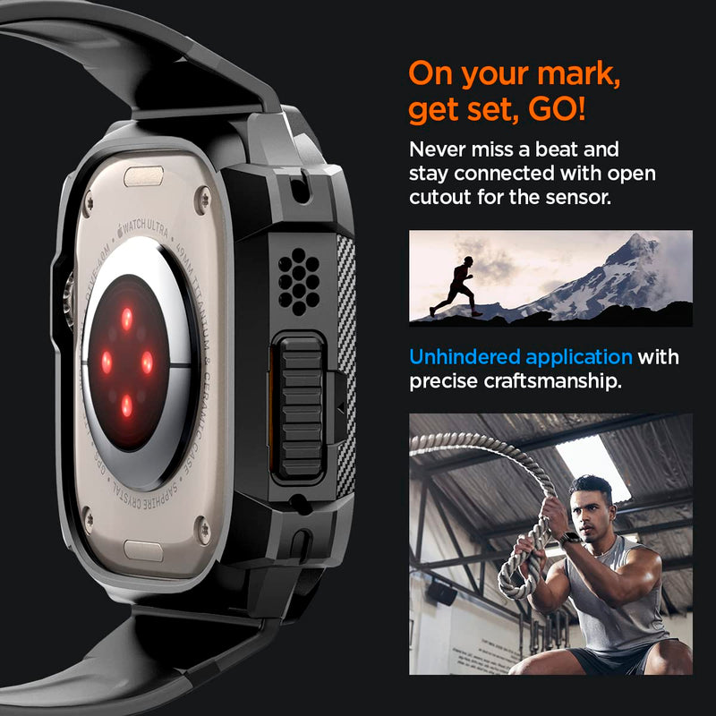 Spigen Rugged Armor Pro and Rugged Armor Stand Designed for Apple Watch Ultra 3/Ultra 2/Apple Watch Ultra 49mm