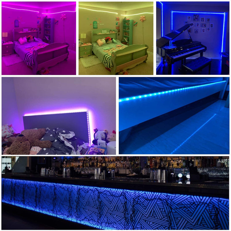 [AUSTRALIA] - RUISHINE Battery Operated LED Strip Lights 32.8ft, Battery Powered Led Strip Lights for Bedroom Color Changing APP Remote, USB Led Lights for TV, Room, Kitchen, Party 