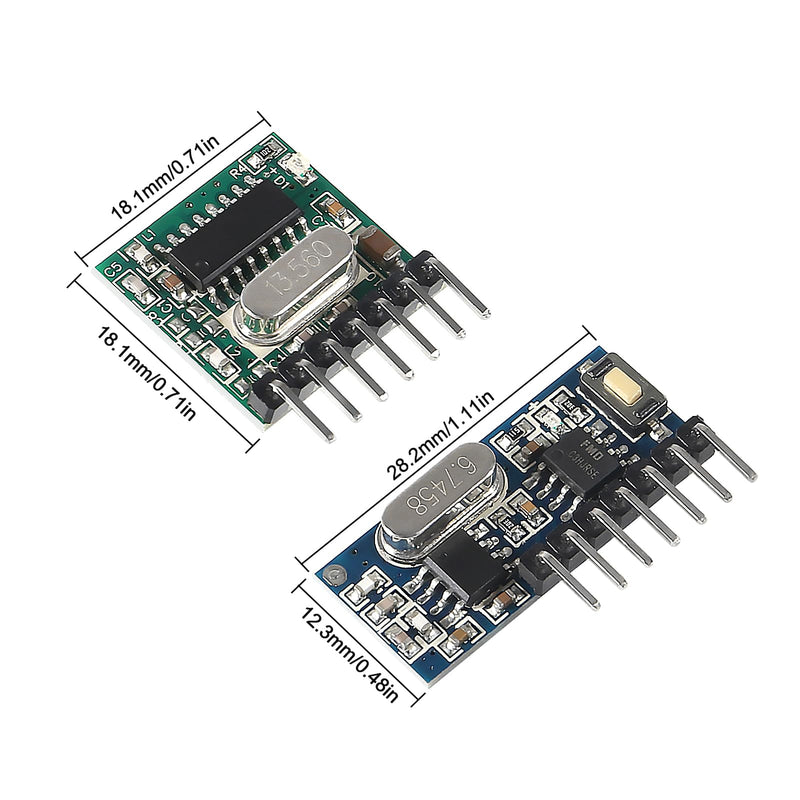 [AUSTRALIA] - 6pcs 433mhz Wireless RF Transmitter and Receiver Wireless 4 Channel Output Link Kit with 1527 Learning Code for Remote Control 433mhz RF 4 Channel 