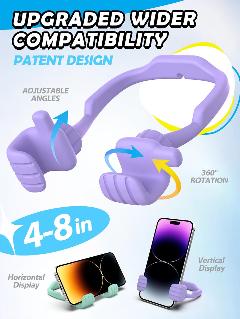Cell Phone Stand Thumbs Up Lazy Phone Stand - 2 Pack Phone Holder 2024 College Graduation Gifts for Her Him Cellphone iPhone Stand for Desk Birthday Gifts for Teens Girls Boys Adults Women Men Wife Purple & Green