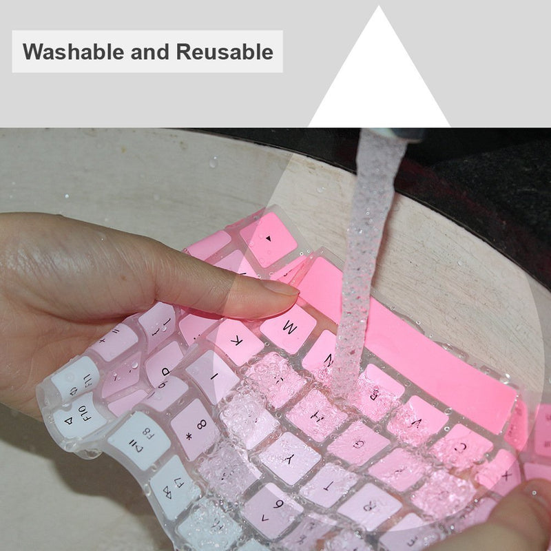 JIFF 2 in 1 Bundle - Silicone Soft Skin Protector Covers for Apple Magic Keyboard (MLA22LL/A) with US Layout and MAC Apple Magic Mouse (Pink) Pink