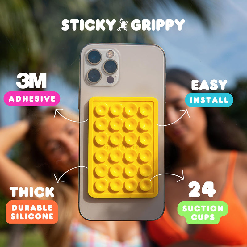 Suction Phone Case Mount, Silicon Adhesive Phone Accessory for iPhone and Android, Hands-Free Fidget Toy Mirror Shower Phone Holder, Tiktok Videos and Selfies (Translucent) Translucent