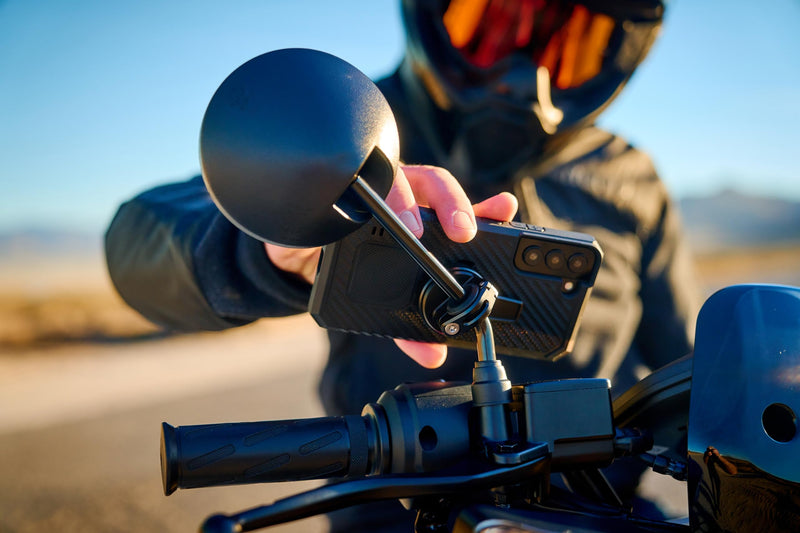 Rokform - Small Bar Mount, Scooter Mirror Mount, for 10mm - 16mm Handlebars, Designed Twist Lock iPhone, Galaxy, Pixel Cases or Universal Adapter (Black) Black