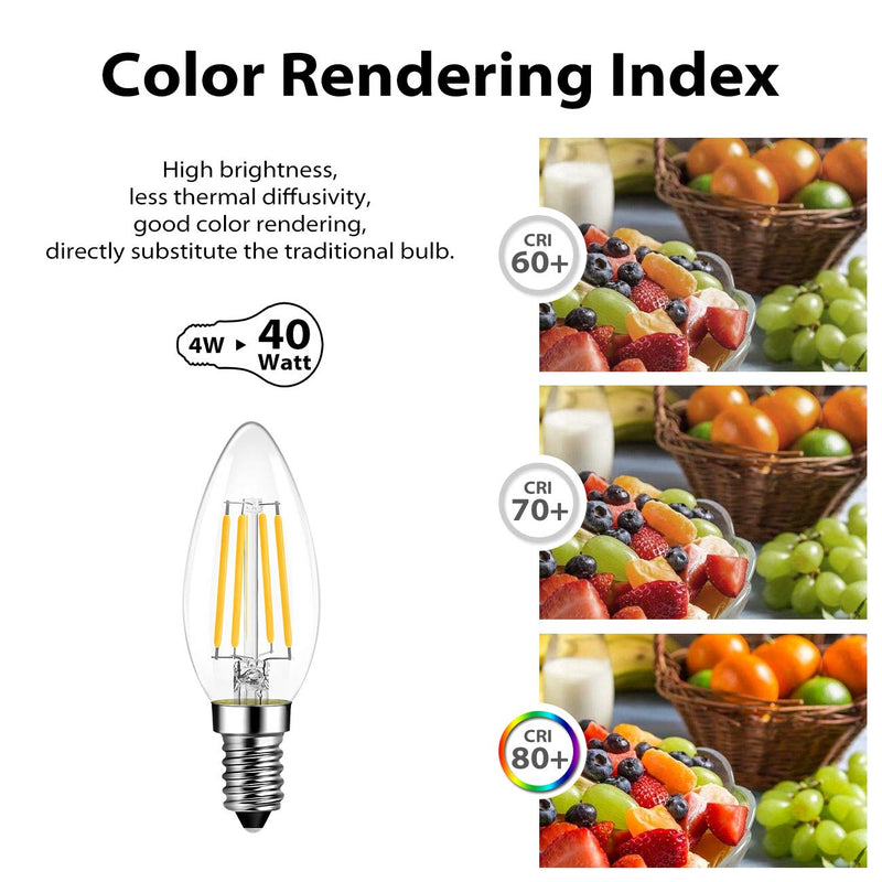 Candle LED Lamp E14 for Chandelier Warm White Glass 6 pcs (pack of 1)