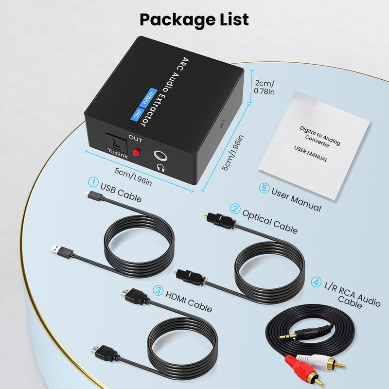 [AUSTRALIA] - HDMI ARC Audio Extractor 192 KHz ARC Audio Adapter with SPDIF + 3.5mm AUX RCA Audio Output HDMI ARC to Optical Audio Adapter with Audio Cable Support Blue-Ray Play Soundbar ARC-3 Brownish 1 